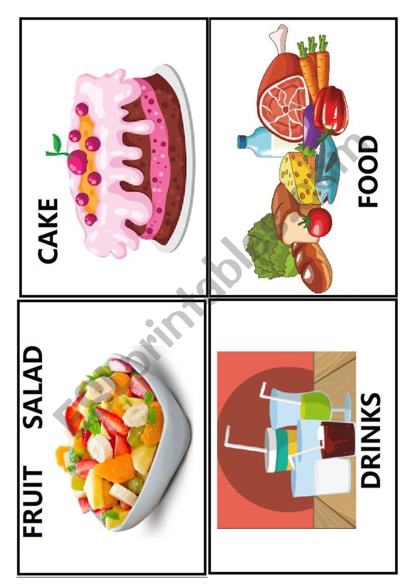 FOOD FLASH CARDS 1/2 worksheet