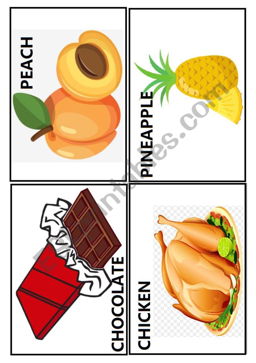 FOOD FLASH CARDS 2/2 worksheet