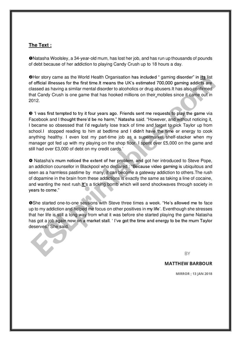 End term test 3 worksheet