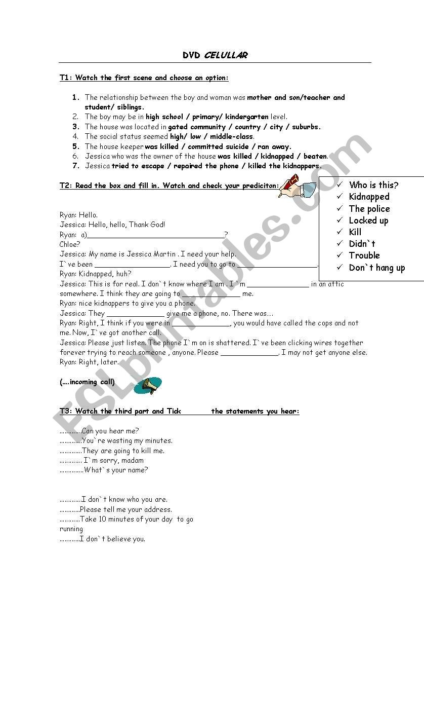 CELULLAR worksheet