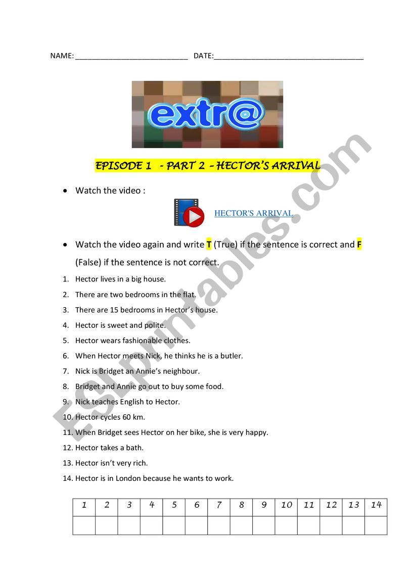 Extra - Episode 1 Part 2 worksheet
