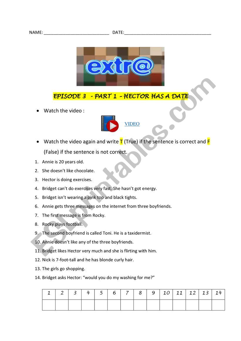 Extra - Episode 3 Part 1 worksheet