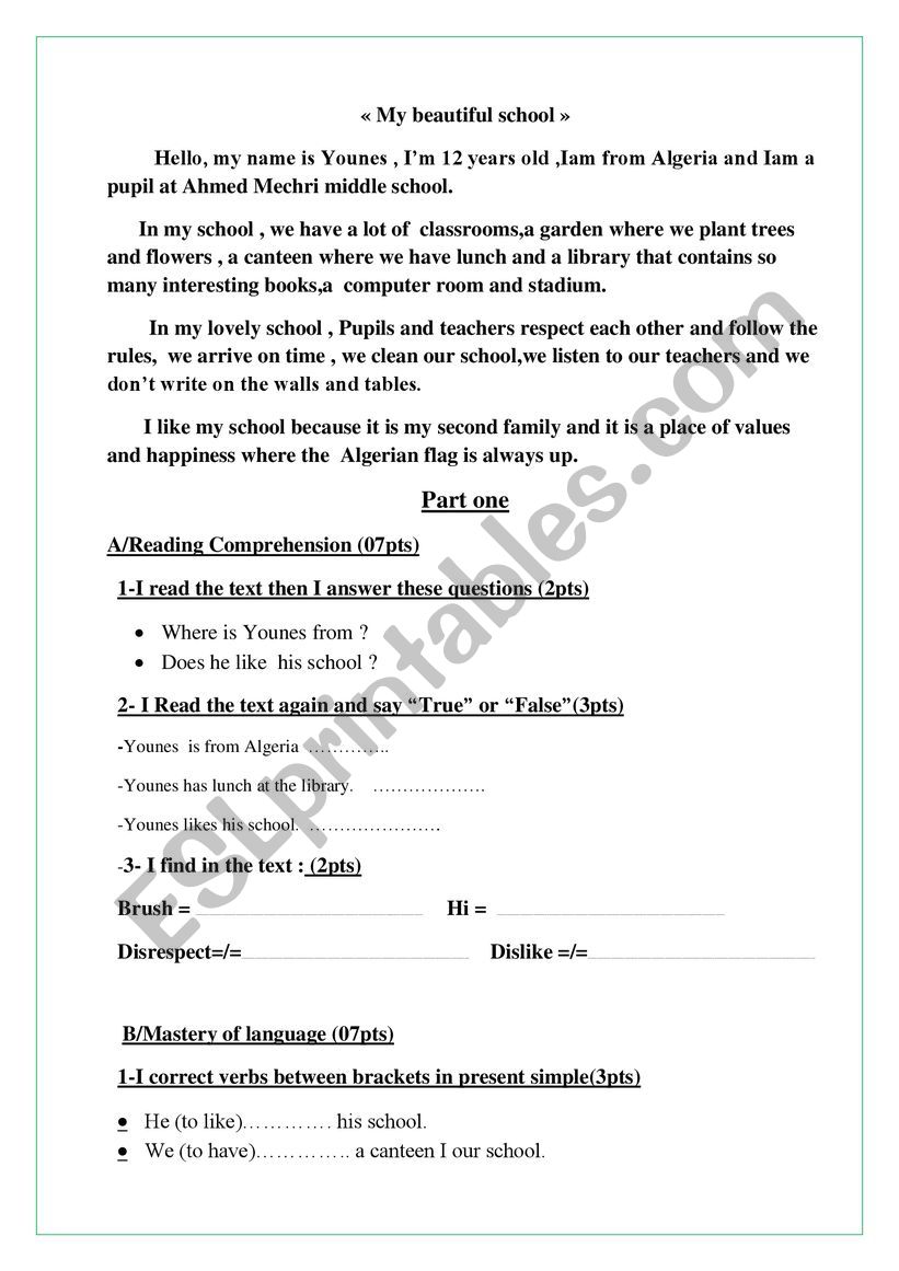 Test worksheet