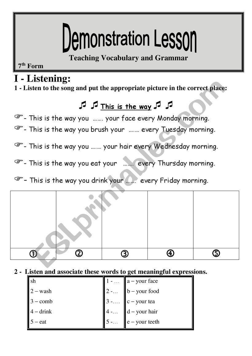 Teaching vocabulary and grammar