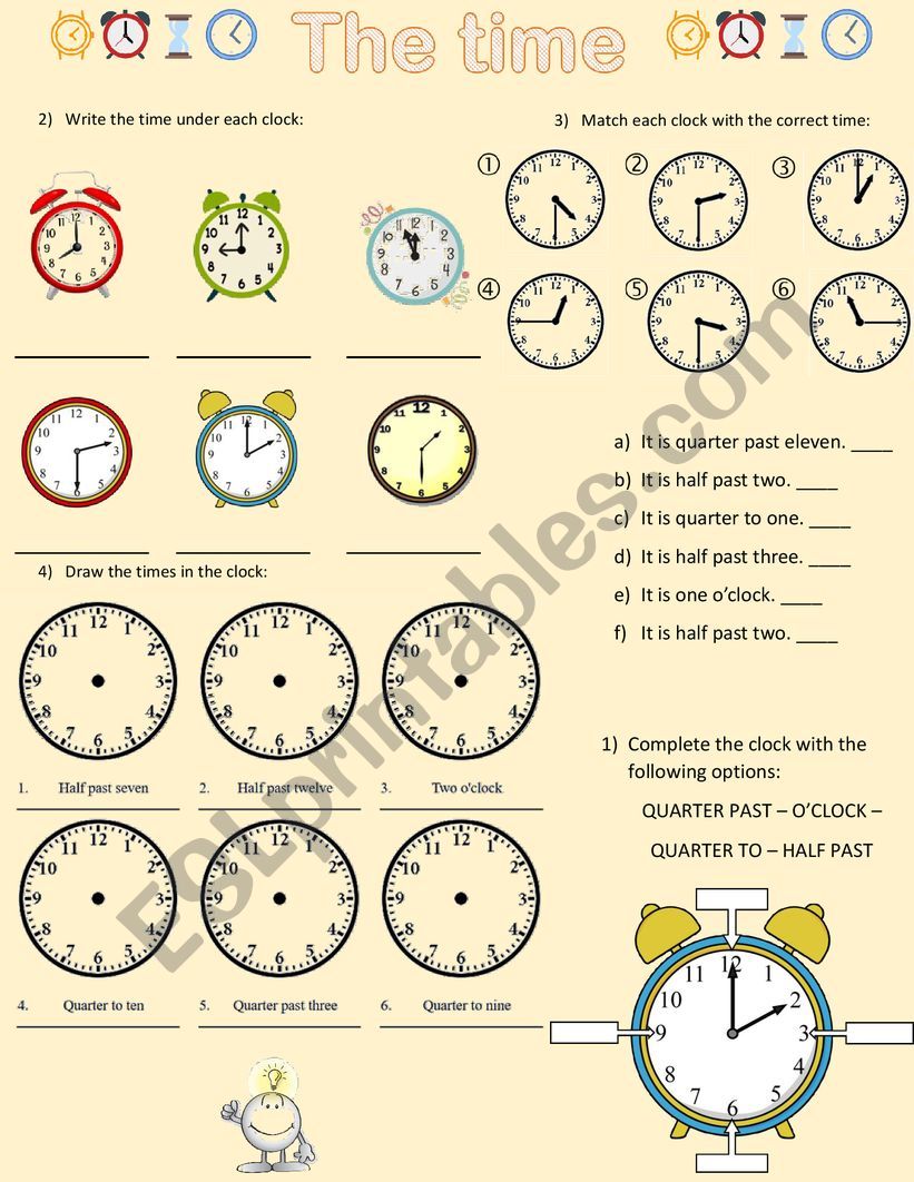 TELLING THE TIME worksheet