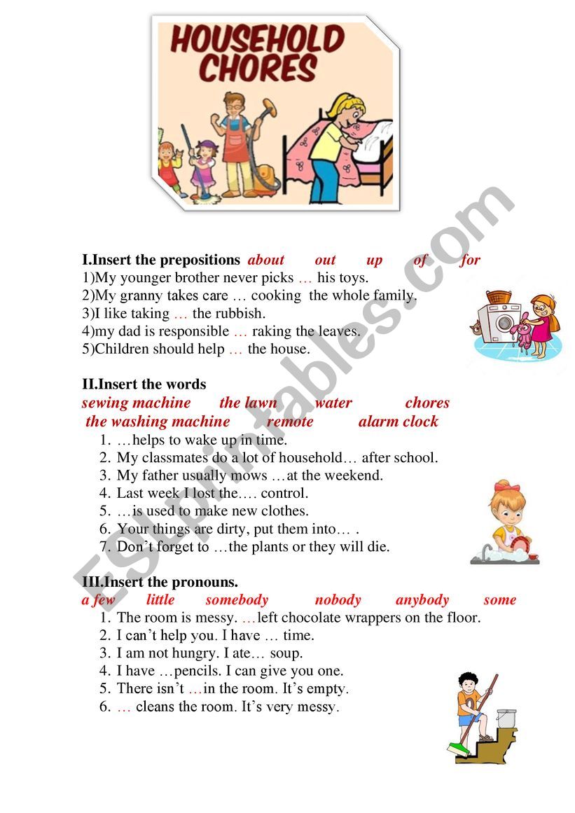 HOUSEHOLD CHORES worksheet