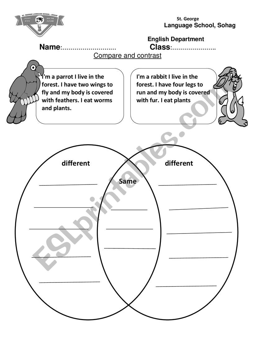 compare-and-contrast-esl-worksheet-by-esther2008