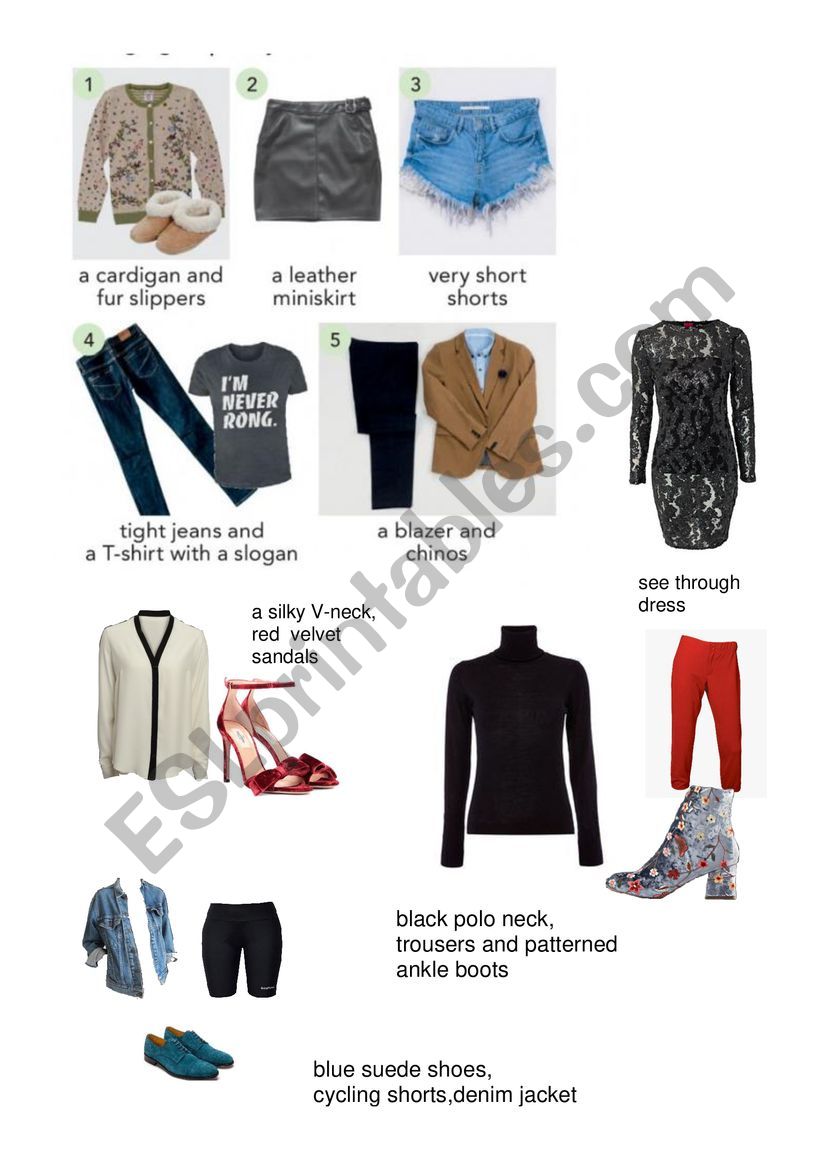 Clothing worksheet