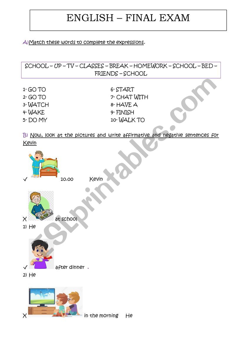 6th Grade FINAL EXAM worksheet