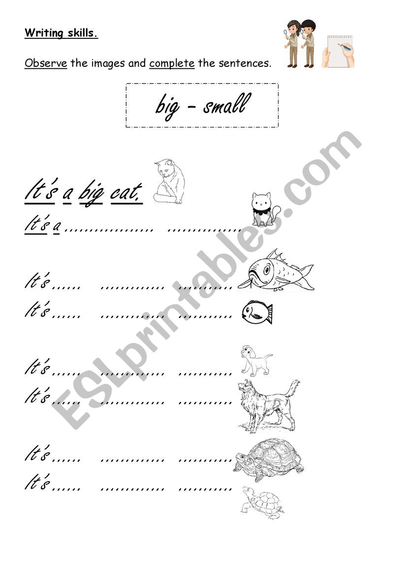 Big and small worksheet