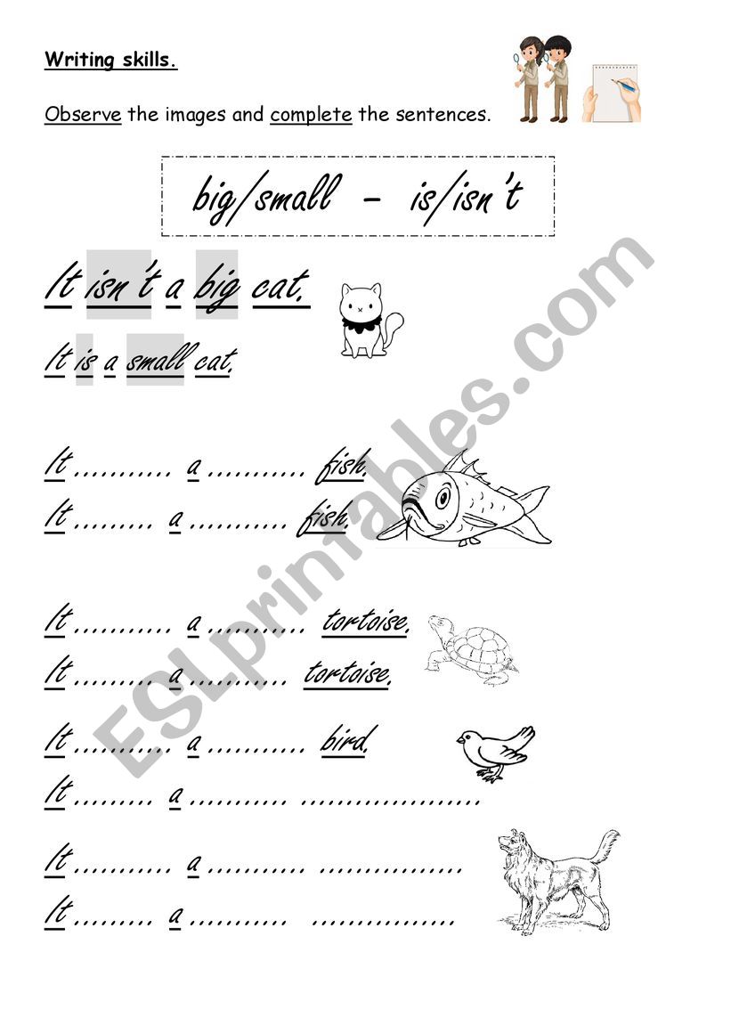 Big and small - negative sentences