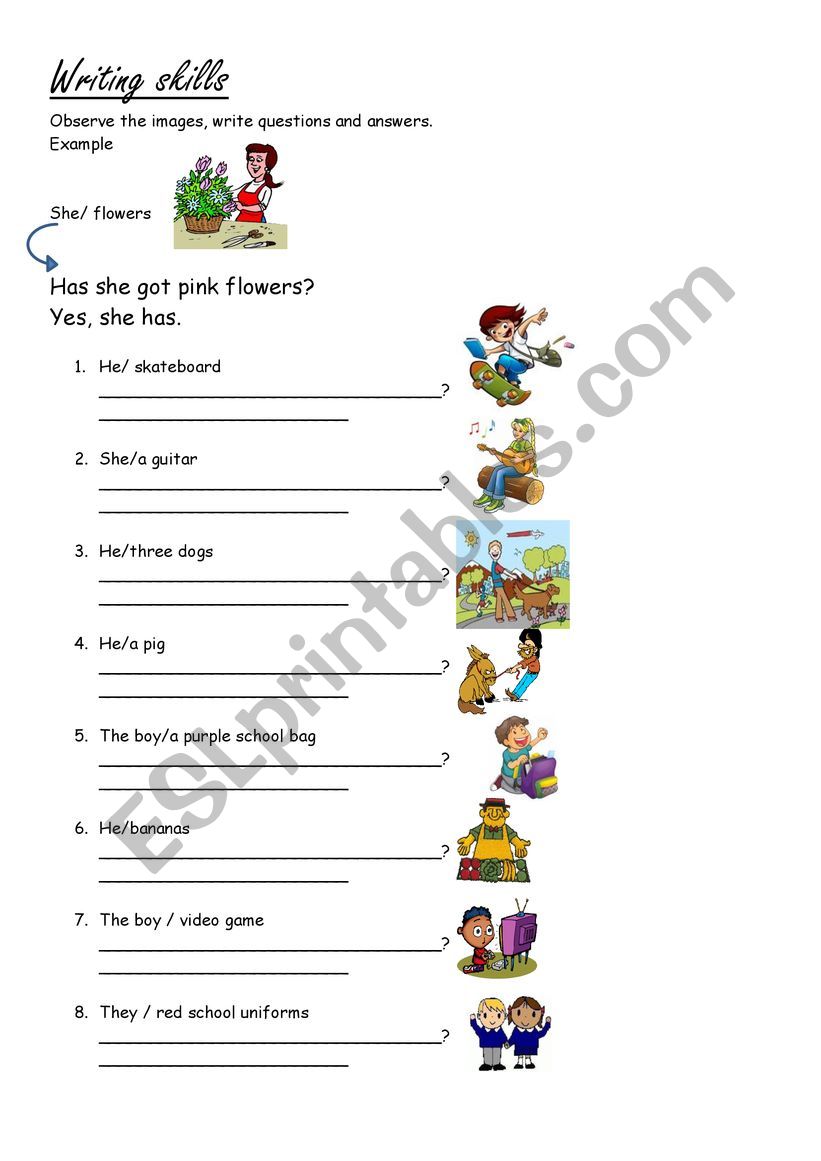 Have got - interrogative form worksheet