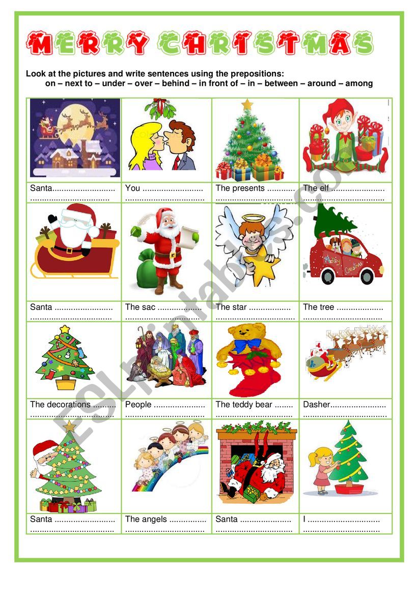 Merry Christmas - Prepositions