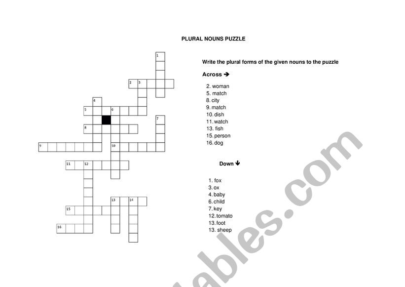 Plural Nouns worksheet