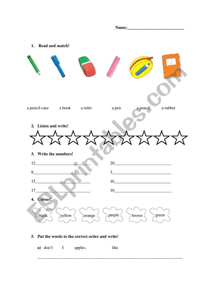 Practice worksheet