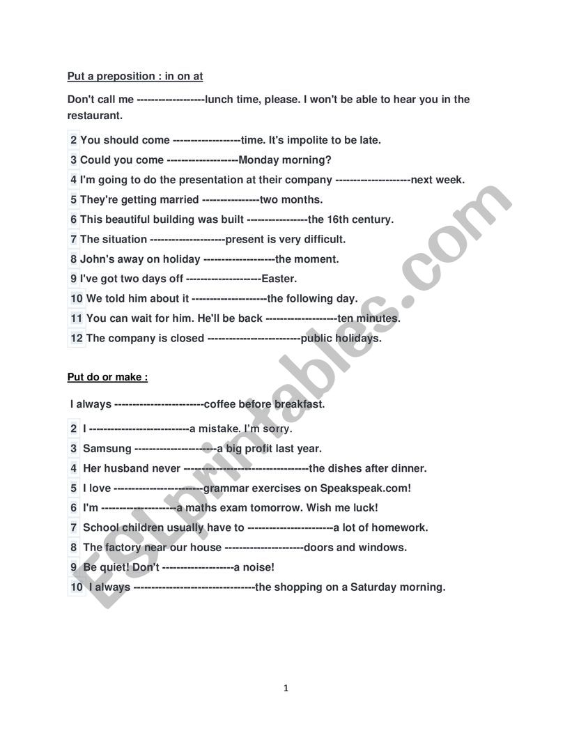 revision year 6 worksheet