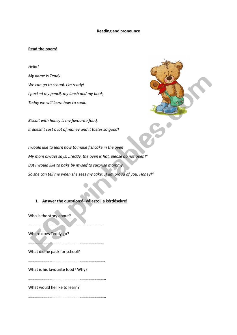 Rhyming words worksheet