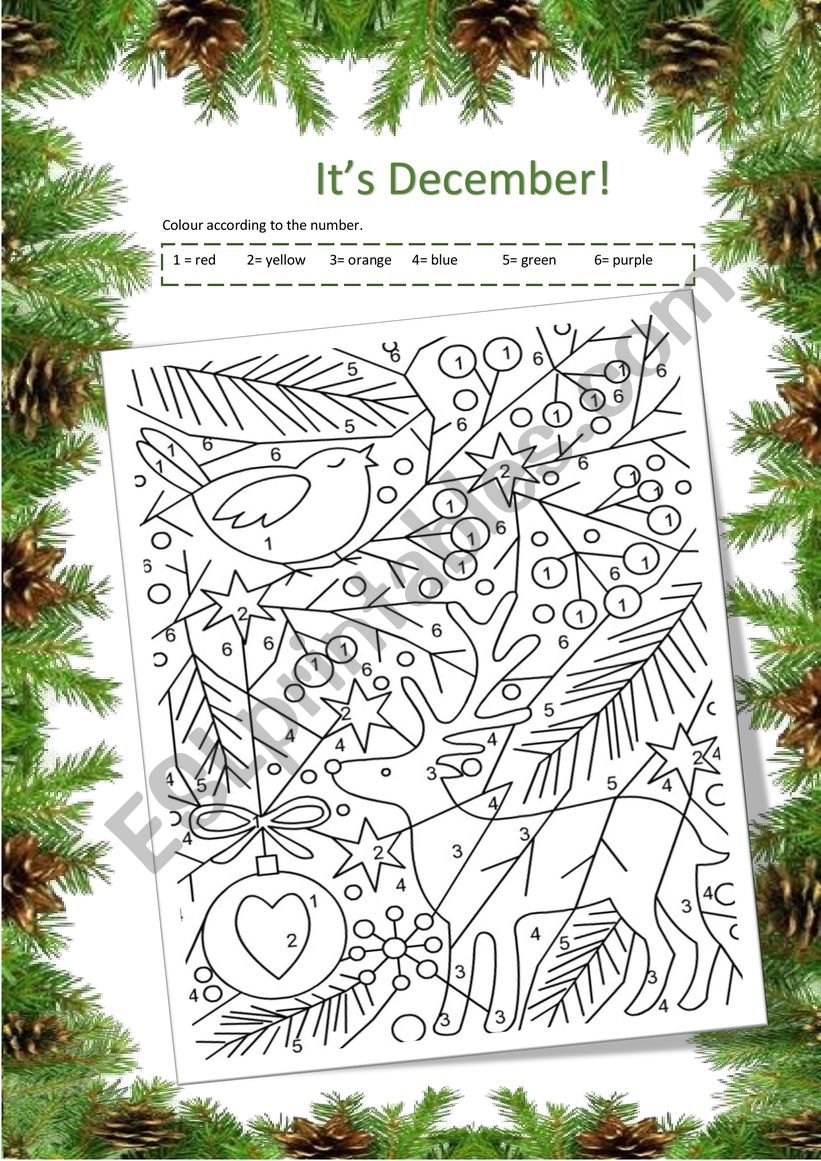 Its December! - colouring worksheet