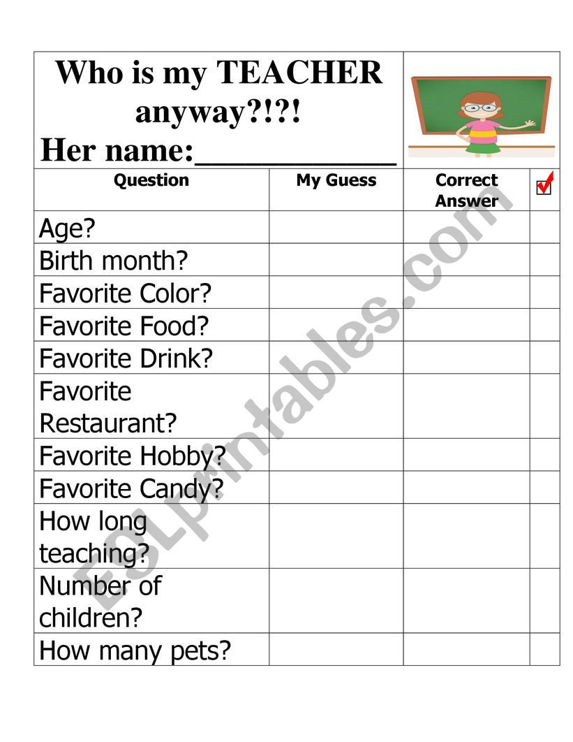 first day of school worksheet