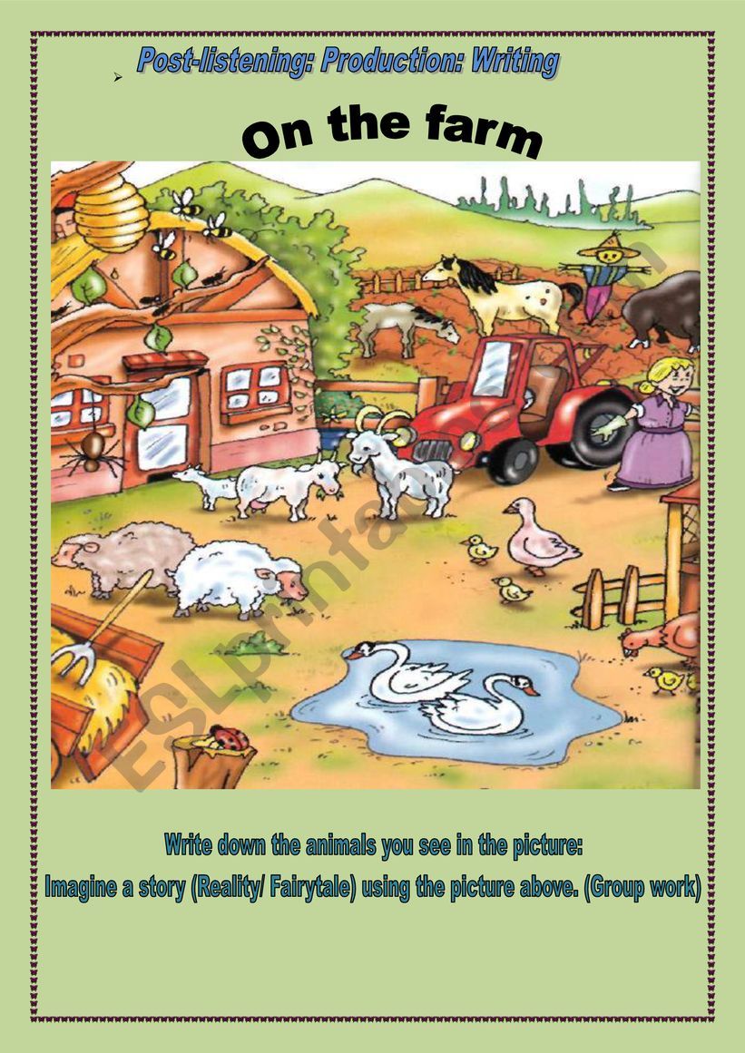 teaching the four skills: Speaking, reading, listening, writing: the  post-listening stage of a demonstration lesson(writing and speaking) topic animal  farm ( part3) - ESL worksheet by hibaaicha