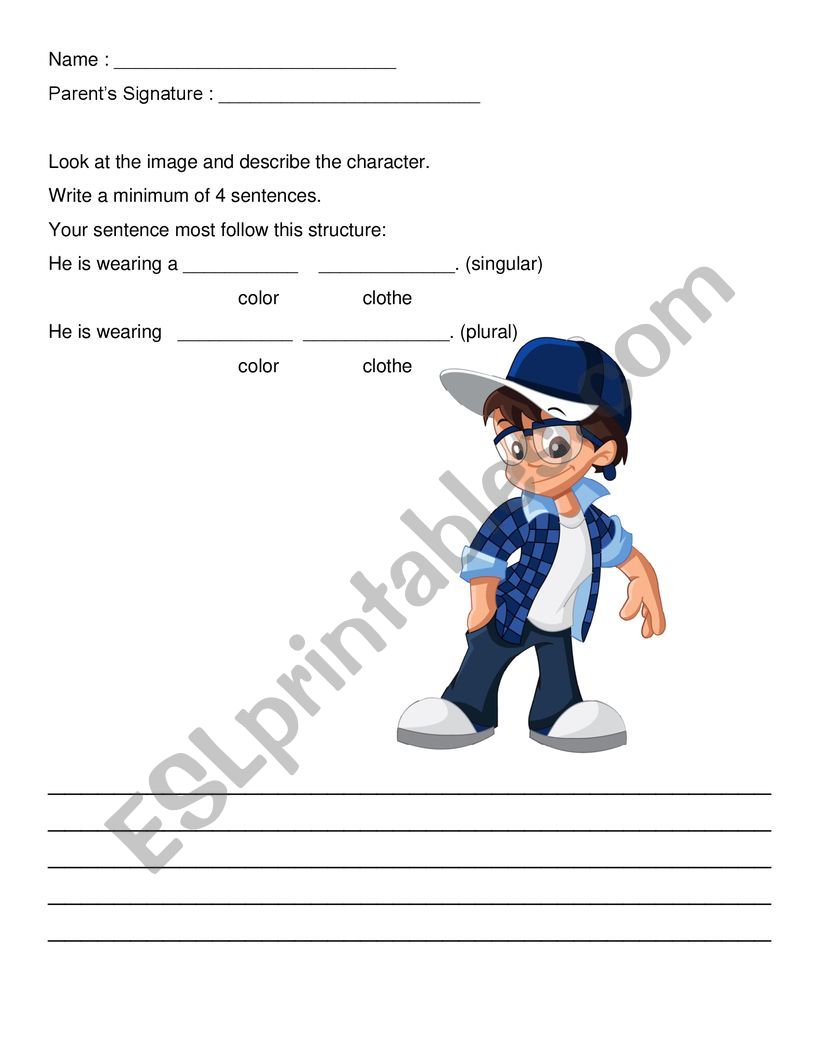 Clothes worksheet