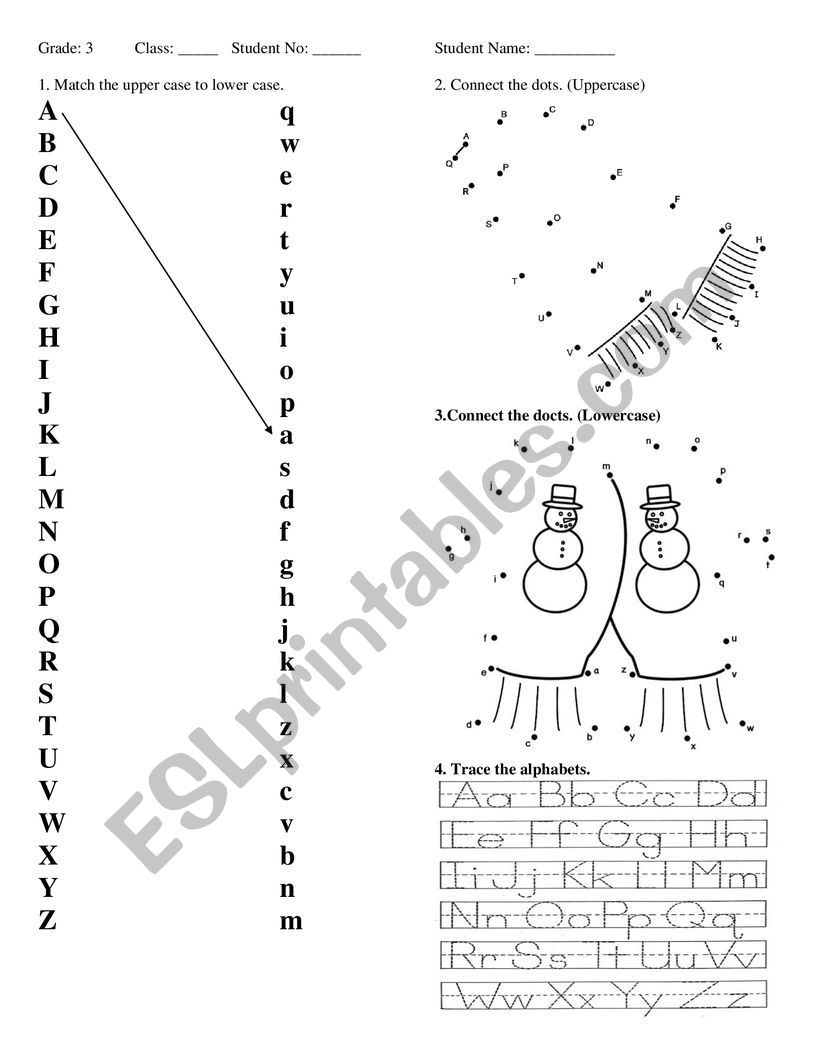 Review Worksheet Lowercase and Uppercase