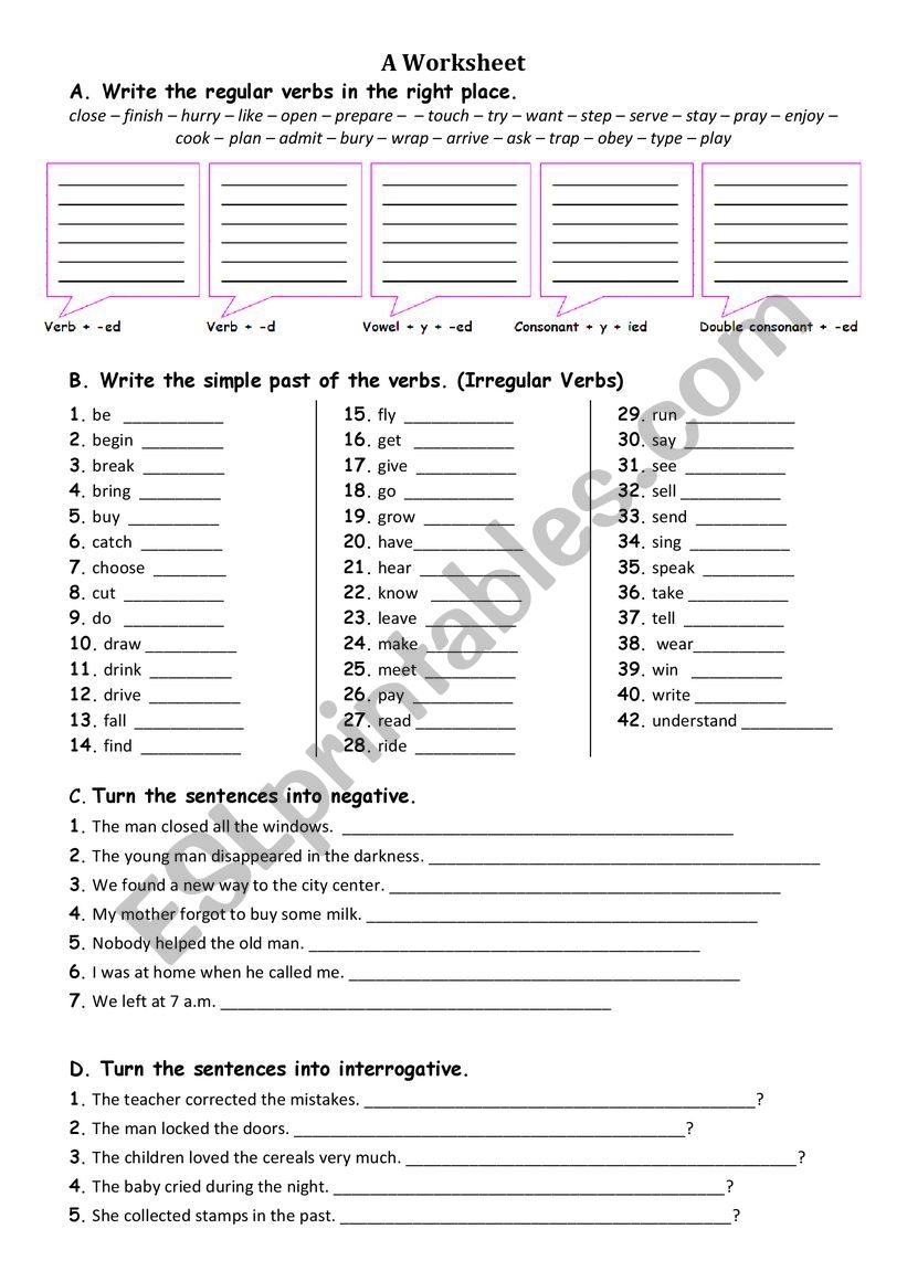 A WORKSHEET worksheet