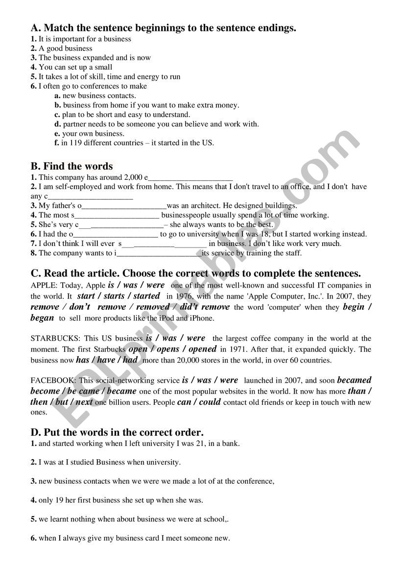 A Worksheet worksheet