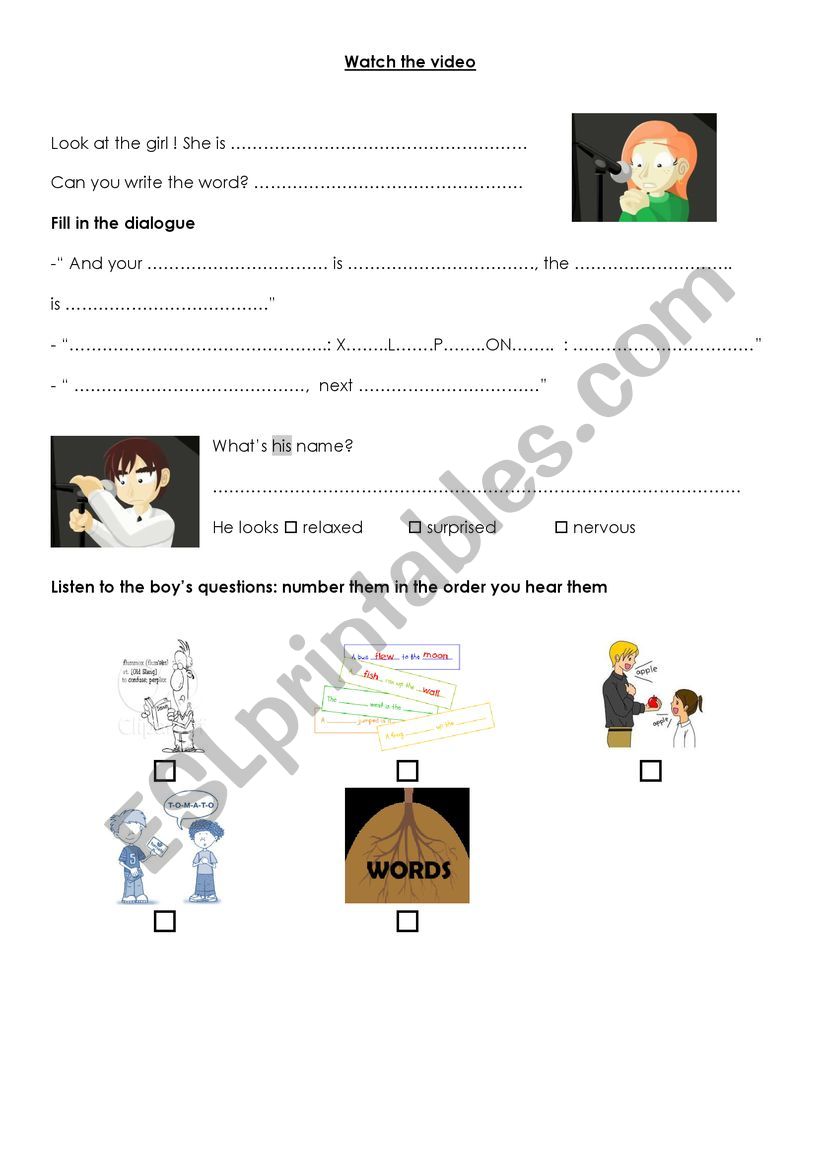 Spelling Bee Contest worksheet