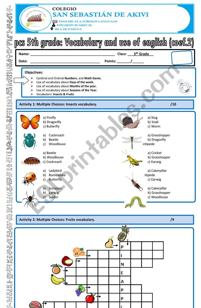 Learning Vocabulary worksheet