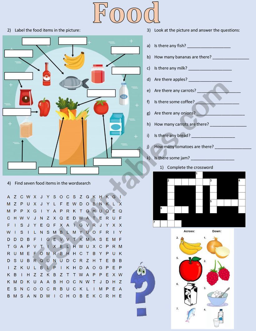 Food worksheet