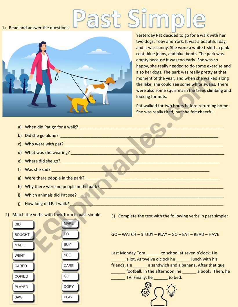 Past simple revision worksheet