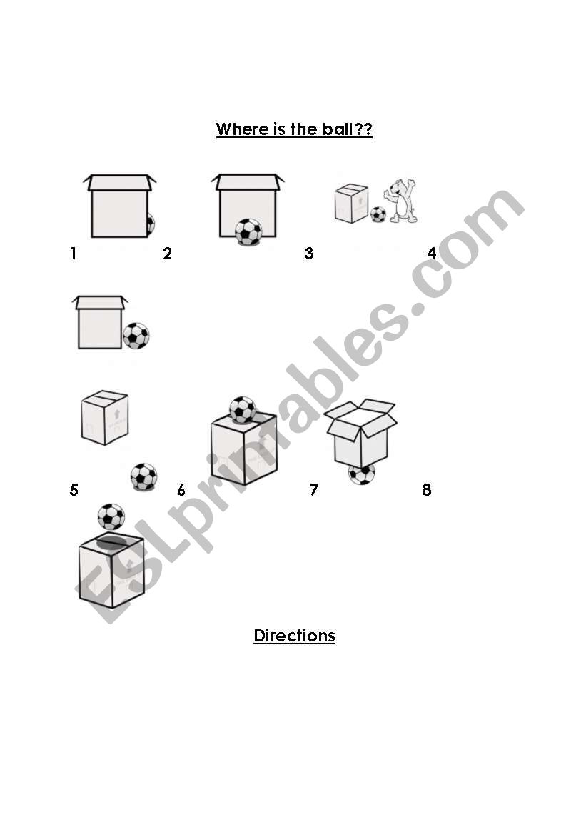 Prepositions / Directions worksheet
