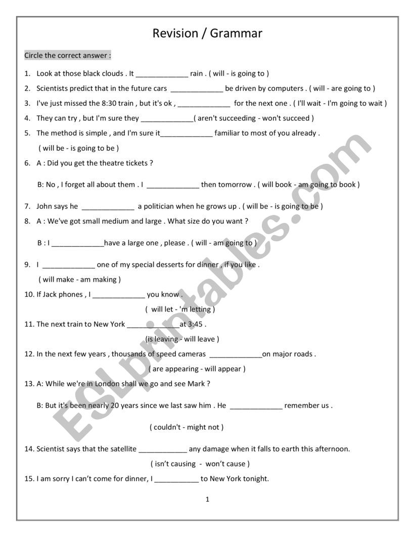 future tenses and possibilities