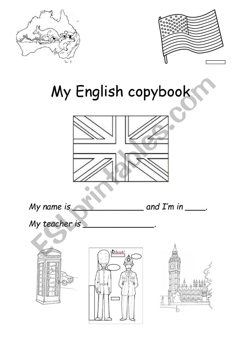 page de garde worksheet