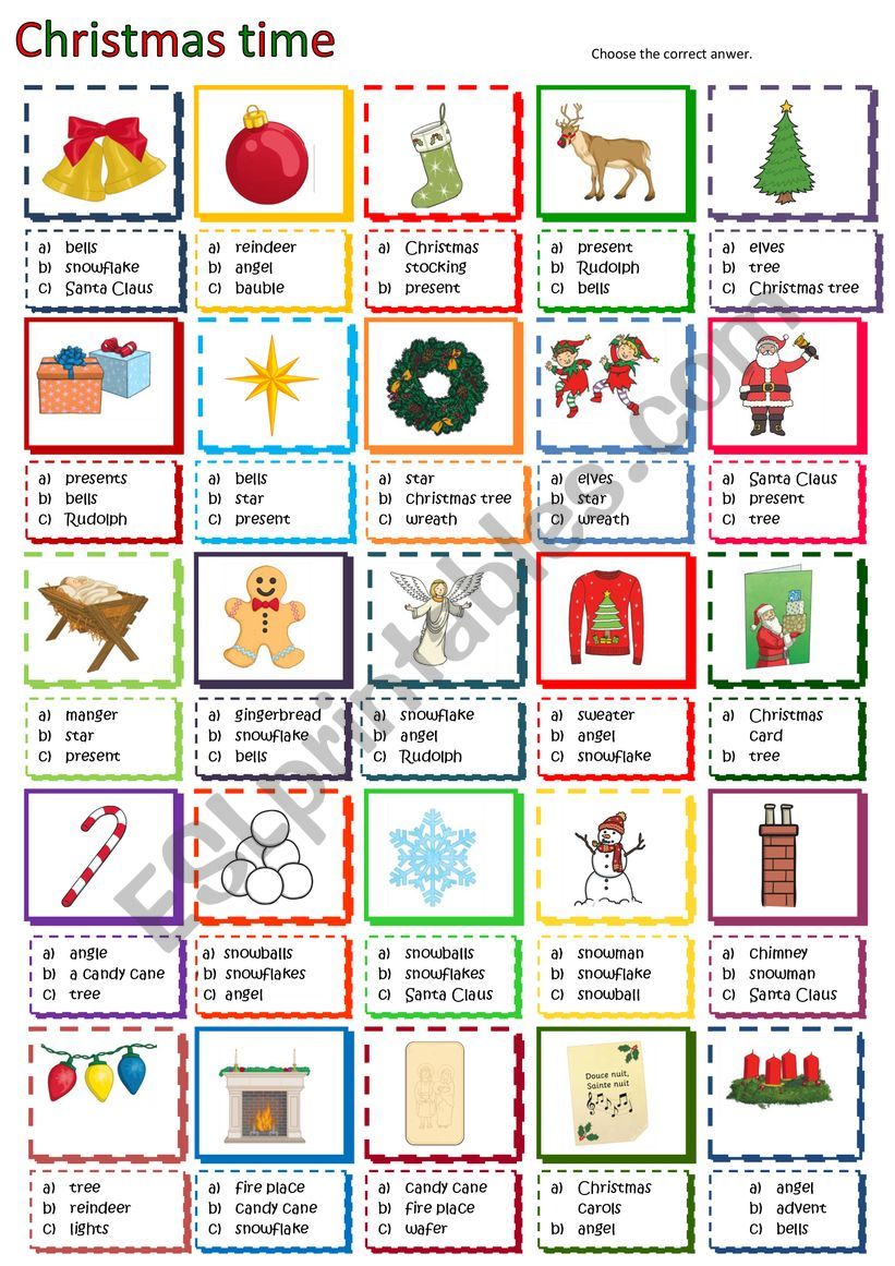 Christmas time worksheet