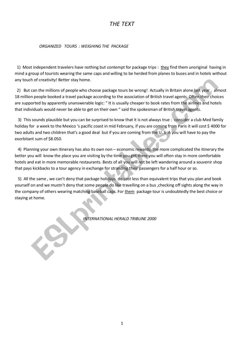 End term test 1 worksheet