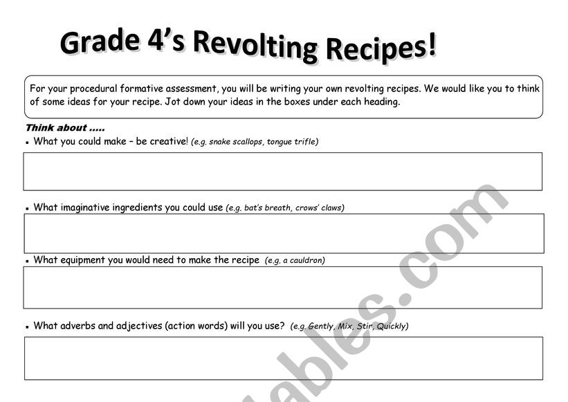 Formative assessment  worksheet