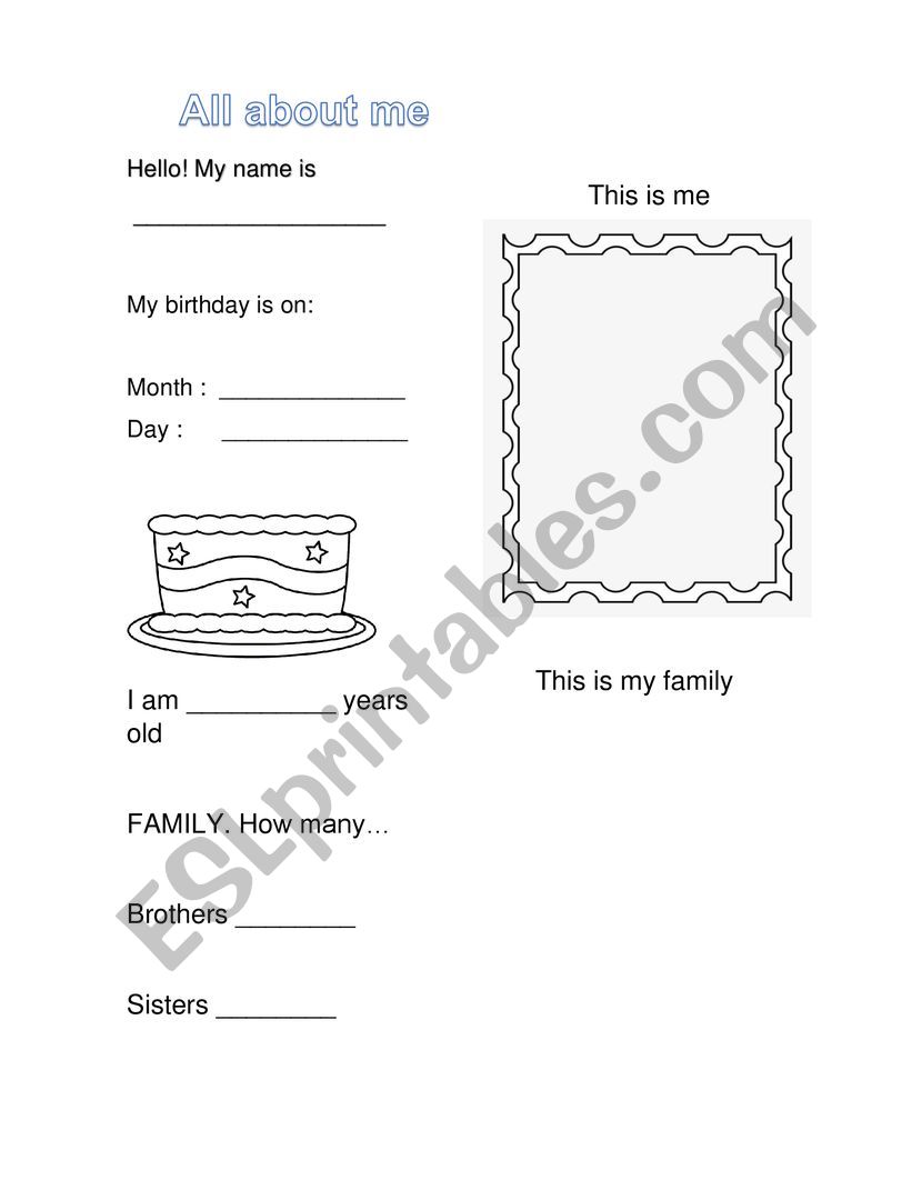 all about me worksheet