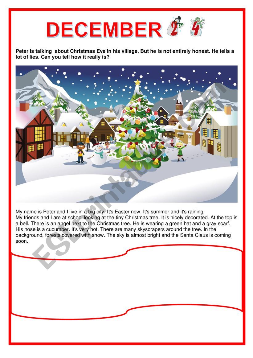 December 24 worksheet