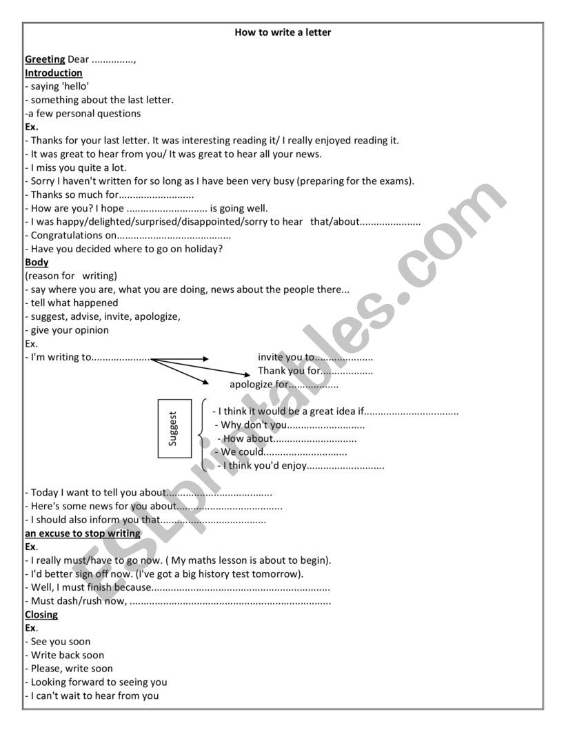 How to write an informal letter
