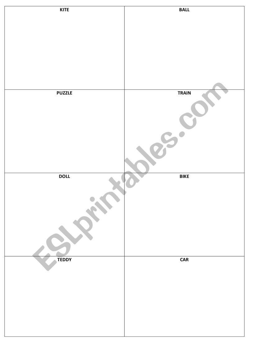 Toys Pictionary worksheet