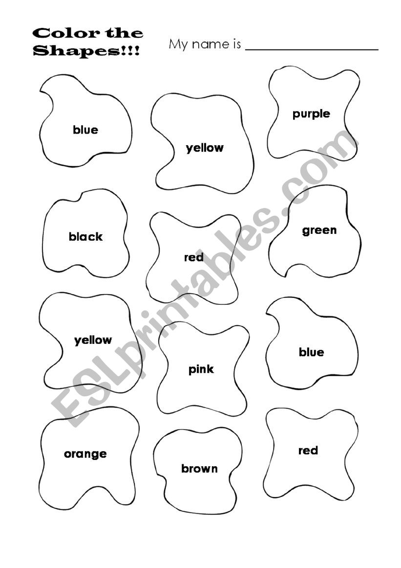 COLOURS worksheet