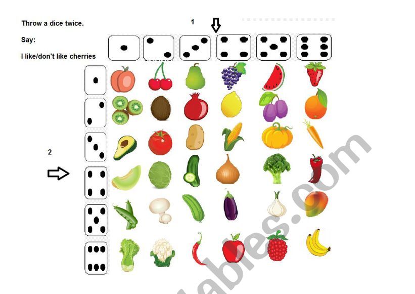 Fruit_Vegetable_dice game_I like_dont like