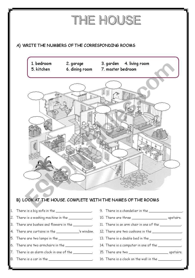 THE HOUSE worksheet