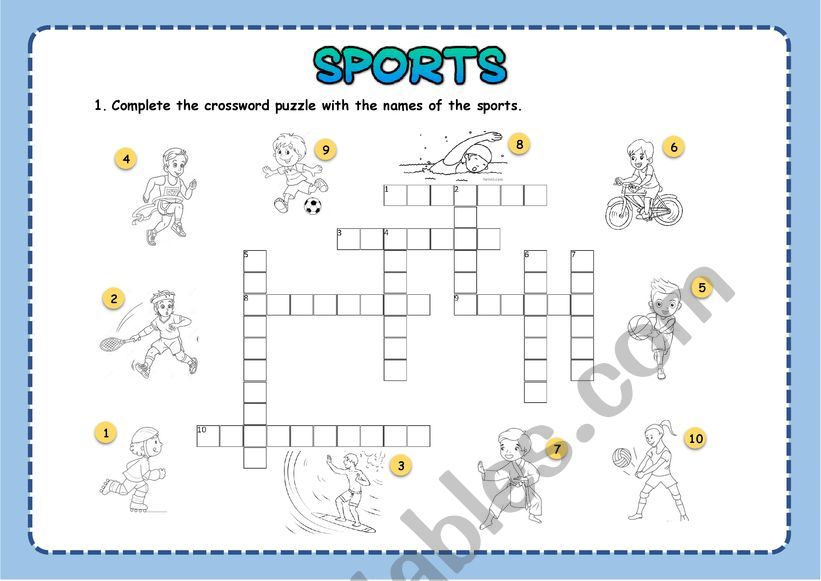 Sports - Crossword Puzzle worksheet