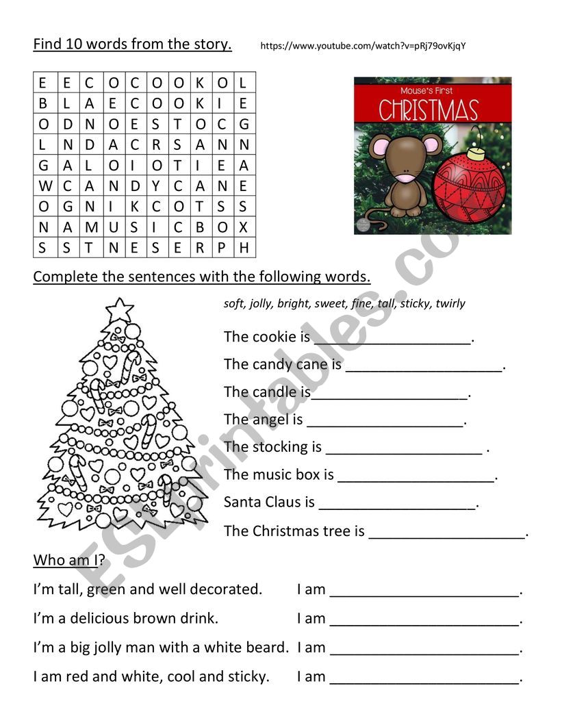 Mouse�s first Christmas worksheet