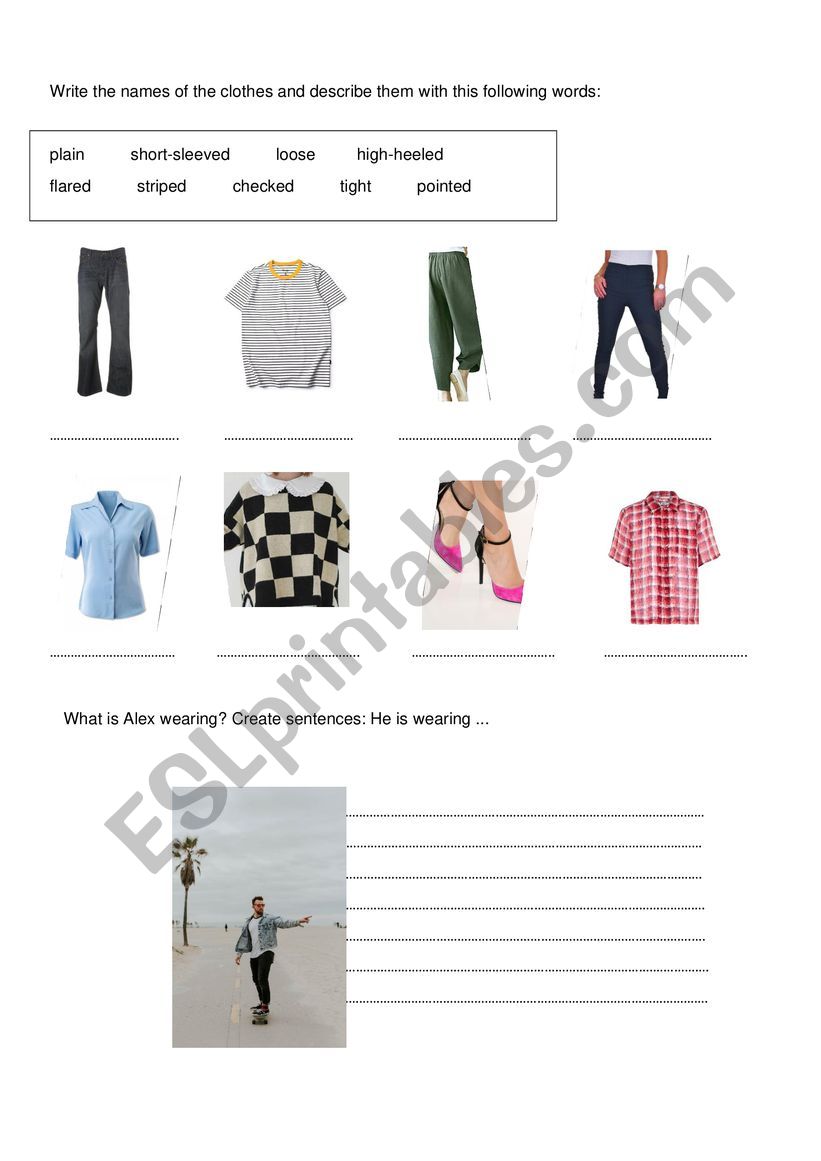 Clothes worksheet