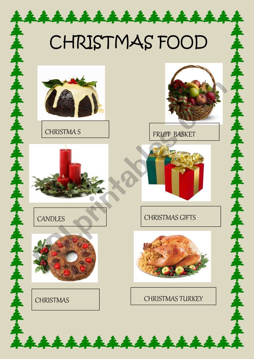 Christmas Food worksheet