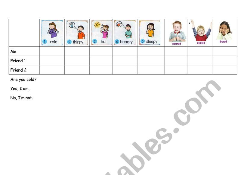 feeling worksheet